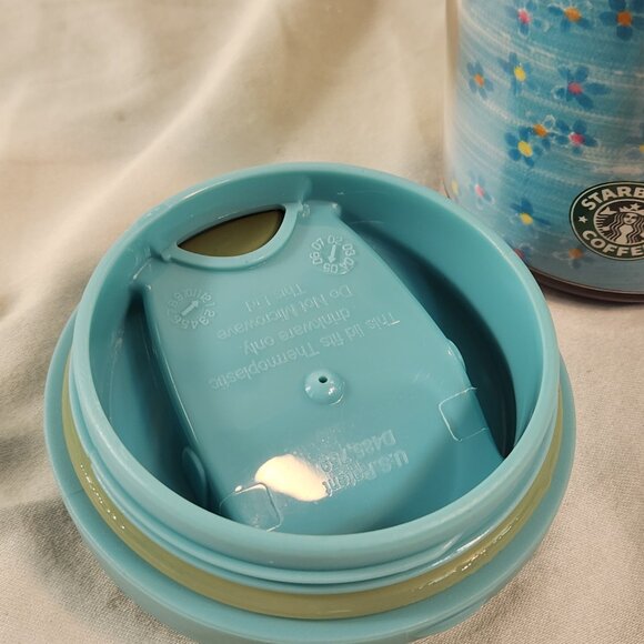 Starbucks Spring Floral Traveler Tumbler Acrylic Coffee Mug 2004 Yellow 16oz - Picture 8 of 13